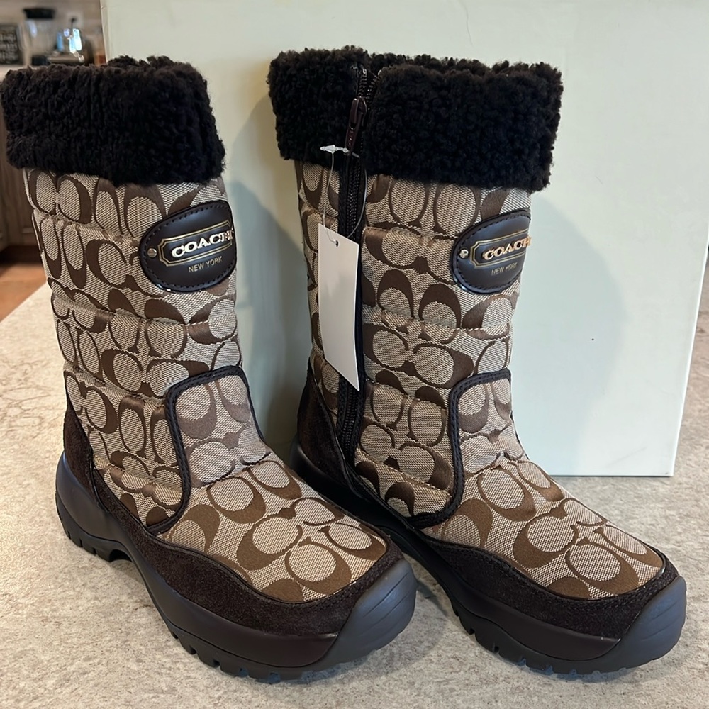 Coach Brown Signature Sonya Boots